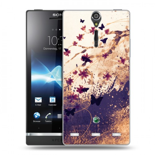 Дизайнерский пластиковый чехол для Sony Xperia S Цветочные мазки