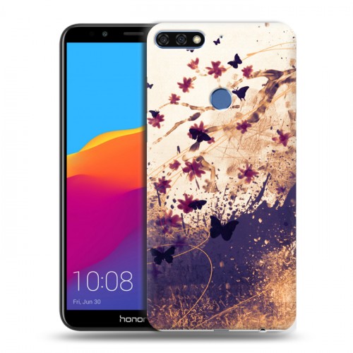 Дизайнерский пластиковый чехол для Huawei Honor 7C Pro Цветочные мазки
