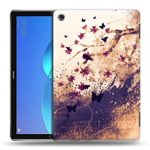 Дизайнерский силиконовый чехол для Huawei MediaPad M5 Lite Цветочные мазки