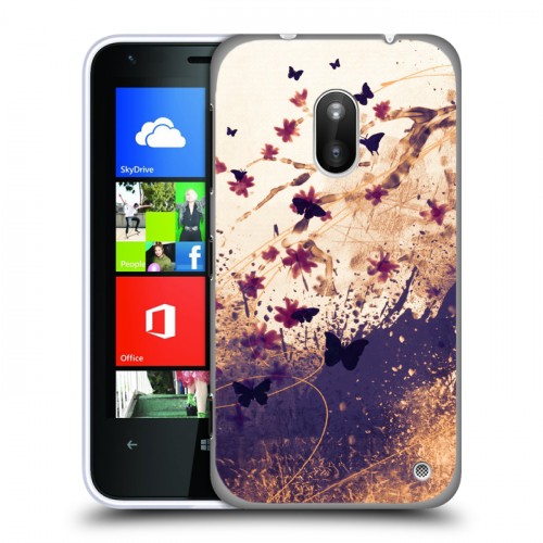 Дизайнерский пластиковый чехол для Nokia Lumia 620 Цветочные мазки
