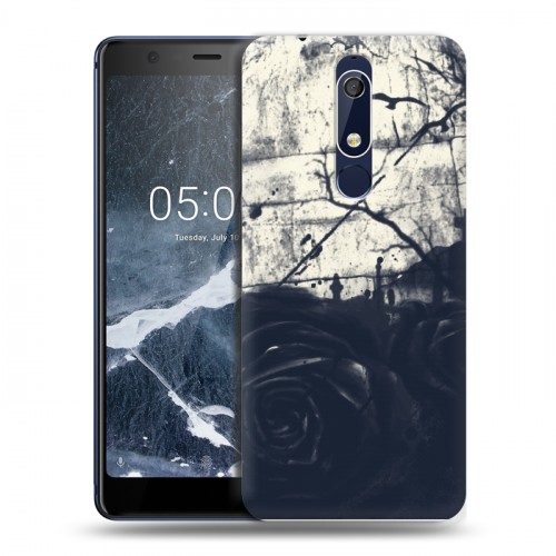 Дизайнерский пластиковый чехол для Nokia 5.1 Цветочные мазки