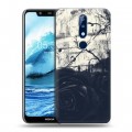 Дизайнерский силиконовый чехол для Nokia 5.1 Plus Цветочные мазки