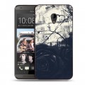 Дизайнерский пластиковый чехол для HTC Desire 700 Цветочные мазки