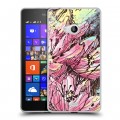 Дизайнерский пластиковый чехол для Microsoft Lumia 540 Цветочные мазки