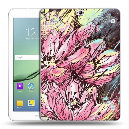 Дизайнерский силиконовый чехол для Samsung Galaxy Tab S2 9.7 Цветочные мазки