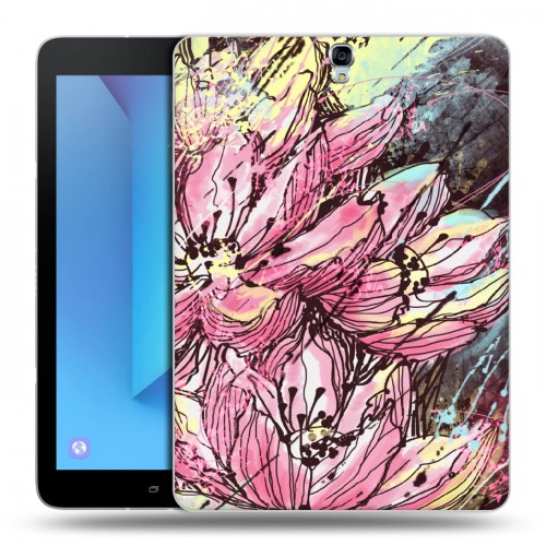 Дизайнерский силиконовый чехол для Samsung Galaxy Tab S3 Цветочные мазки