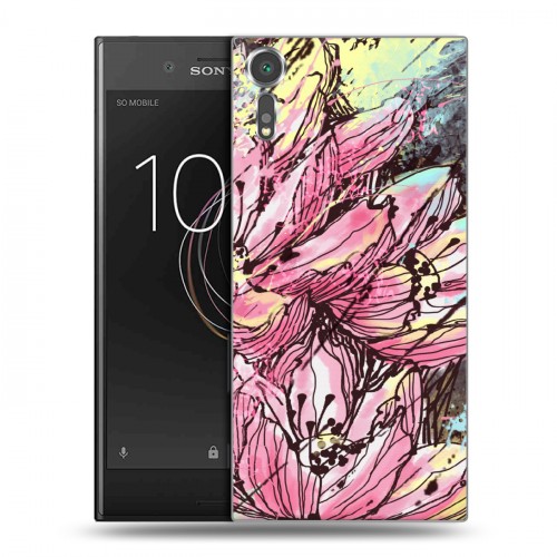 Дизайнерский пластиковый чехол для Sony Xperia XZs Цветочные мазки