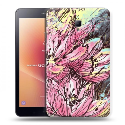 Дизайнерский силиконовый чехол для Samsung Galaxy Tab A 8.0 (2017) Цветочные мазки