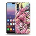 Дизайнерский силиконовый с усиленными углами чехол для Huawei P20 Pro Цветочные мазки