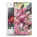 Дизайнерский пластиковый чехол для Sony Xperia E Цветочные мазки