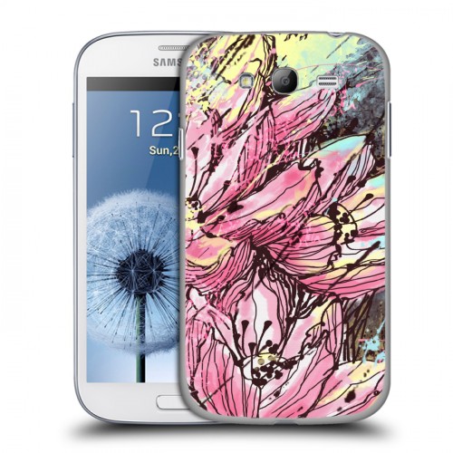 Дизайнерский пластиковый чехол для Samsung Galaxy Grand Цветочные мазки