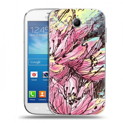 Дизайнерский пластиковый чехол для Samsung Galaxy Grand Neo Цветочные мазки