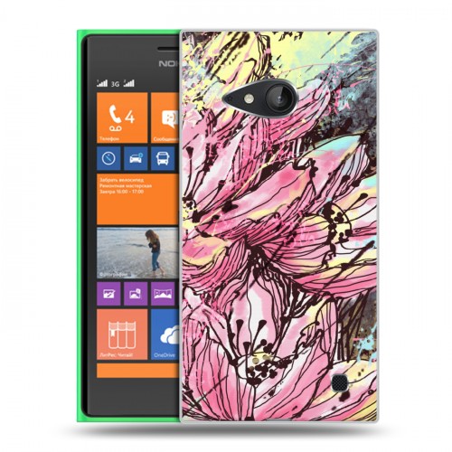Дизайнерский пластиковый чехол для Nokia Lumia 730/735 Цветочные мазки