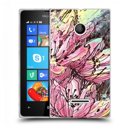 Дизайнерский пластиковый чехол для Microsoft Lumia 435 Цветочные мазки