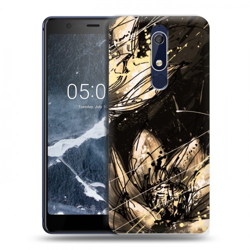 Дизайнерский пластиковый чехол для Nokia 5.1 Цветочные мазки