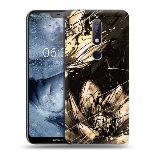 Дизайнерский пластиковый чехол для Nokia 6.1 Plus Цветочные мазки