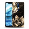 Дизайнерский пластиковый чехол для Nokia 5.1 Plus Цветочные мазки