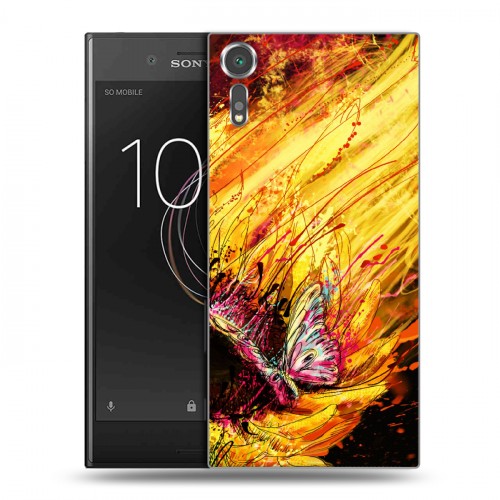 Дизайнерский пластиковый чехол для Sony Xperia XZs Цветочные мазки