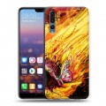 Дизайнерский силиконовый с усиленными углами чехол для Huawei P20 Pro Цветочные мазки