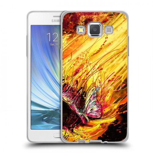 Дизайнерский пластиковый чехол для Samsung Galaxy A5 Цветочные мазки