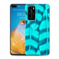 Дизайнерский силиконовый с усиленными углами чехол для Huawei P40 Контрастные перья