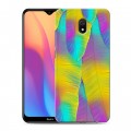 Дизайнерский силиконовый с усиленными углами чехол для Xiaomi RedMi 8A Контрастные перья