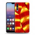 Дизайнерский силиконовый с усиленными углами чехол для Huawei P20 Pro Контрастные перья