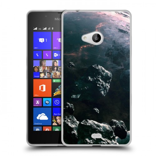 Дизайнерский пластиковый чехол для Microsoft Lumia 540 Астероиды