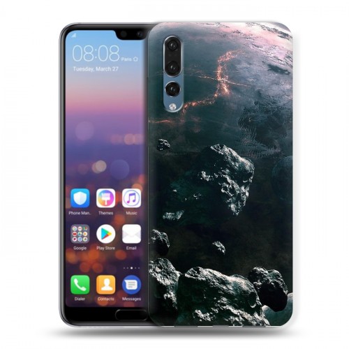 Дизайнерский силиконовый с усиленными углами чехол для Huawei P20 Pro Астероиды