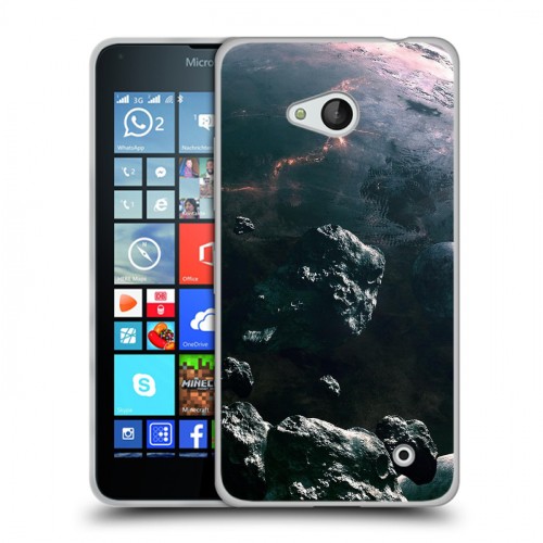 Дизайнерский пластиковый чехол для Microsoft Lumia 640 Астероиды