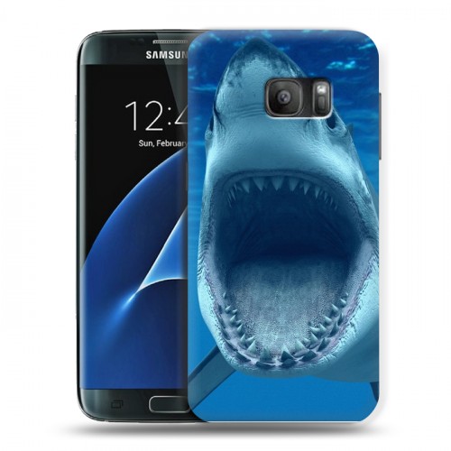 Дизайнерский силиконовый с усиленными углами чехол для Samsung Galaxy S7 Акулы