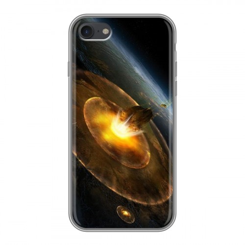 Дизайнерский силиконовый с усиленными углами чехол для Iphone 7 Астероиды