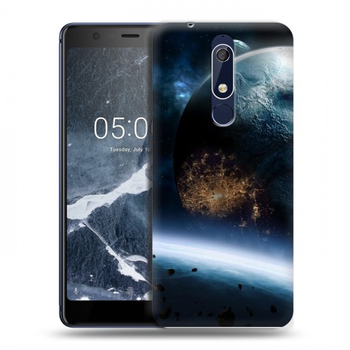 Дизайнерский пластиковый чехол для Nokia 5.1 Астероиды