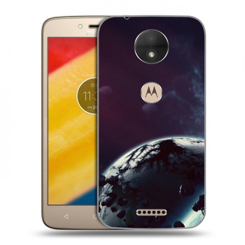 Дизайнерский пластиковый чехол для Motorola Moto C Астероиды
