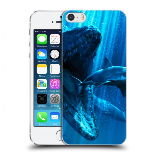 Дизайнерский пластиковый чехол для Iphone 5s Акулы