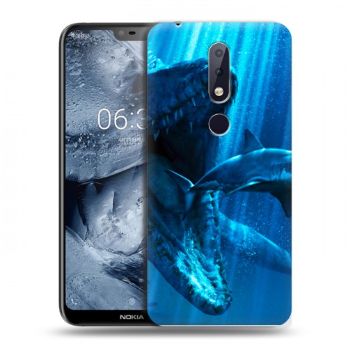 Дизайнерский пластиковый чехол для Nokia 6.1 Plus Акулы