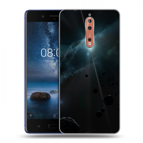 Дизайнерский пластиковый чехол для Nokia 8 Астероиды