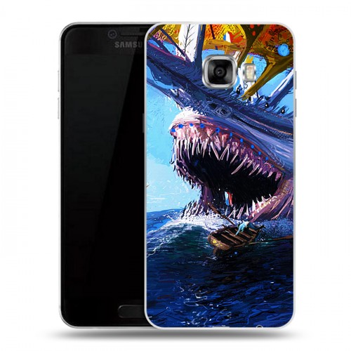 Дизайнерский пластиковый чехол для Samsung Galaxy C5 Акулы