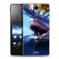 Дизайнерский пластиковый чехол для Sony Xperia TX Акулы