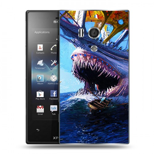 Дизайнерский пластиковый чехол для Sony Xperia acro S Акулы