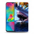 Дизайнерский пластиковый чехол для Samsung Galaxy M20 Акулы