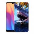 Дизайнерский силиконовый с усиленными углами чехол для Xiaomi RedMi 8A Акулы