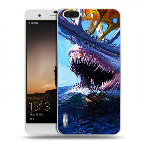 Дизайнерский силиконовый чехол для Huawei Honor 6 Plus Акулы