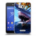 Дизайнерский пластиковый чехол для Sony Xperia E4g Акулы