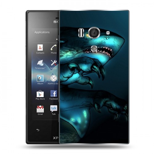 Дизайнерский пластиковый чехол для Sony Xperia acro S Акулы