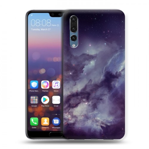 Дизайнерский силиконовый с усиленными углами чехол для Huawei P20 Pro Галактика