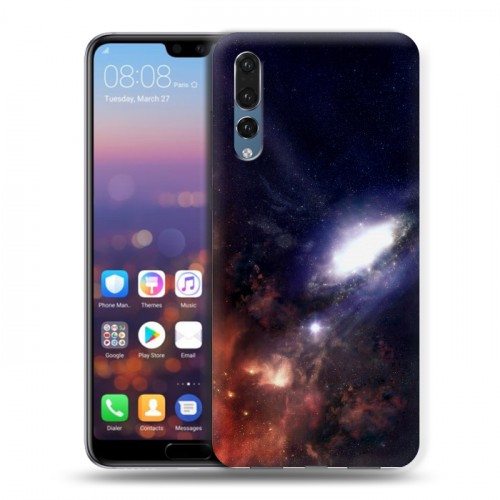 Дизайнерский силиконовый с усиленными углами чехол для Huawei P20 Pro Галактика