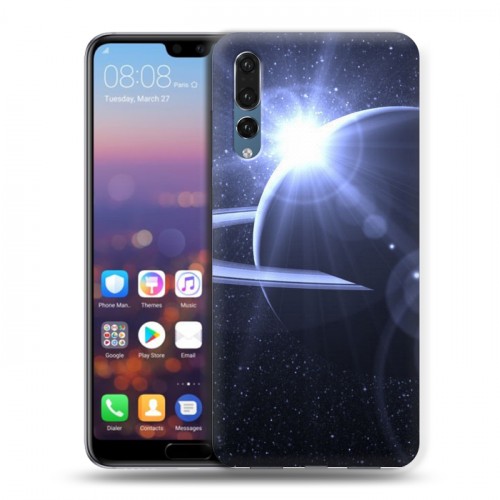 Дизайнерский силиконовый с усиленными углами чехол для Huawei P20 Pro Галактика