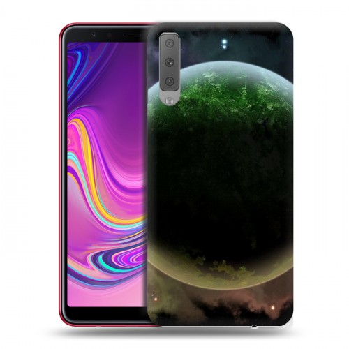 Дизайнерский силиконовый с усиленными углами чехол для Samsung Galaxy A7 (2018) Галактика