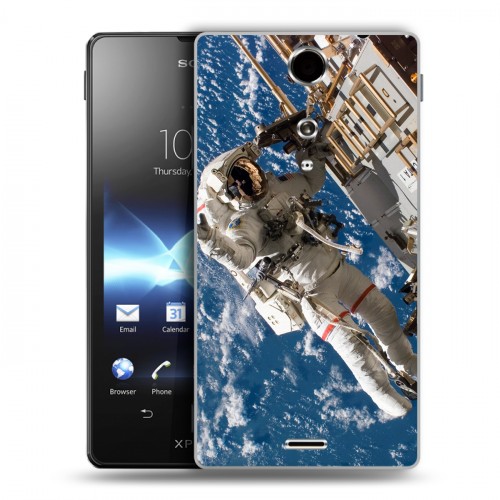 Дизайнерский пластиковый чехол для Sony Xperia TX Космонавт